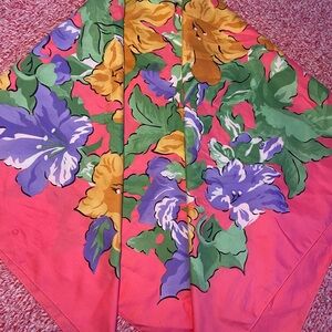 Vintage floral  Scarf with Pink and Purple Accents
